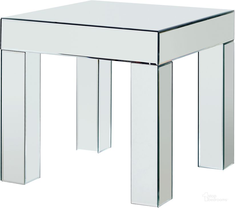 The appearance of Meridian Lainy End Table designed by Meridian in the modern / contemporary interior design. This mirrored piece of furniture  was selected by 1StopBedrooms from Lainy Collection to add a touch of cosiness and style into your home. Sku: 249-E. Material: Glass. Product Type: End Table. Image1