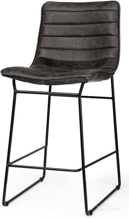 The appearance of Meritt 37 Inch Black Faux-Leather Seat With Black Metal Frame Stool designed by Mercana in the modern / contemporary interior design. This black piece of furniture  was selected by 1StopBedrooms from Meritt Collection to add a touch of cosiness and style into your home. Sku: 67607. Material: Metal. Product Type: Barstool. Image1