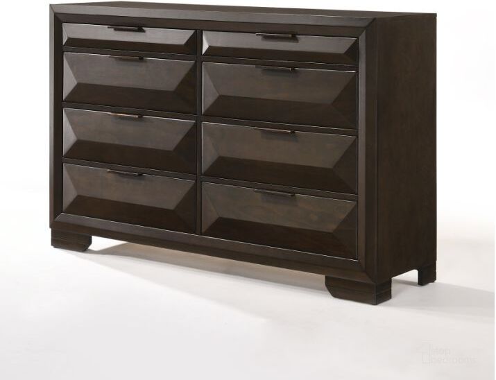 The appearance of Merveille Espresso Dresser designed by ACME in the transitional interior design. This brown piece of furniture  was selected by 1StopBedrooms from Merveille Collection to add a touch of cosiness and style into your home. Sku: 22875. Material: Wood. Product Type: Dresser. Image1