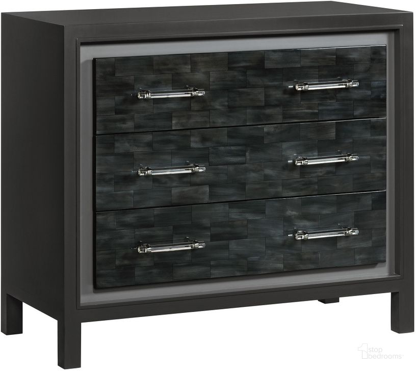 The appearance of Merville Gray Chest 0qb24472694 designed by Luxe Linea in the modern / contemporary interior design. This gray piece of furniture  was selected by 1StopBedrooms from Merville Collection to add a touch of cosiness and style into your home. Sku: 01-2268-973. Product Type: Chest. Image1