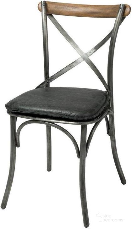 The appearance of Metal Crossback Chair Set of 2 With Black Seat Cushion designed by LH Imports in the industrial interior design. This black piece of furniture  was selected by 1StopBedrooms from Bistro Collection to add a touch of cosiness and style into your home. Sku: CLA-03BLK. Material: Metal. Product Type: Dining Chair. Image1