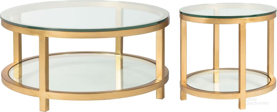 The appearance of Metal Designs Gold Leaf Per Se Round Occasional Table Set designed by Artistica Home in the modern / contemporary interior design. This gold piece of furniture  was selected by 1StopBedrooms from Metal Designs Collection to add a touch of cosiness and style into your home. Sku: 01-2013-943-48;01-2013-950-48. Product Type: Occasional Table Set. Image1