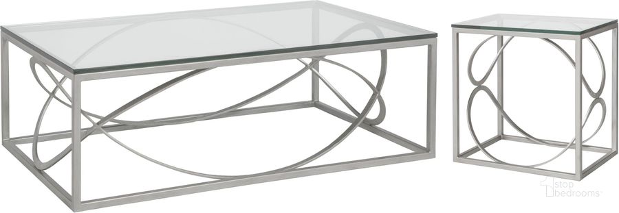 The appearance of Metal Designs Gray Ellipse Rectangular Occasional Table Set designed by Artistica Home in the modern / contemporary interior design. This silver piece of furniture  was selected by 1StopBedrooms from Metal Designs Collection to add a touch of cosiness and style into your home. Sku: 01-2234-945-46;01-2234-955-46. Product Type: Occasional Table Set. Image1