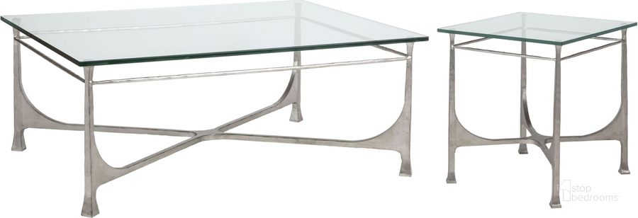 The appearance of Metal Designs Silver Leaf Bruno Rectangular Occasional Table Set designed by Artistica Home in the modern / contemporary interior design. This gray piece of furniture  was selected by 1StopBedrooms from Metal Designs Collection to add a touch of cosiness and style into your home. Sku: 01-2231-945-47;01-2231-957-47. Product Type: Occasional Table Set. Image1