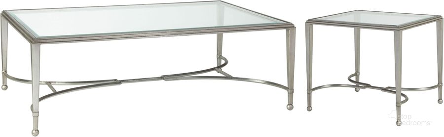 The appearance of Metal Designs Silver Leaf Sangiovese Large Rectangular Occasional Table Set designed by Artistica Home in the modern / contemporary interior design. This silver piece of furniture  was selected by 1StopBedrooms from Metal Designs Collection to add a touch of cosiness and style into your home. Sku: 01-2011-949-47;01-2011-959-47. Product Type: Occasional Table Set. Image1