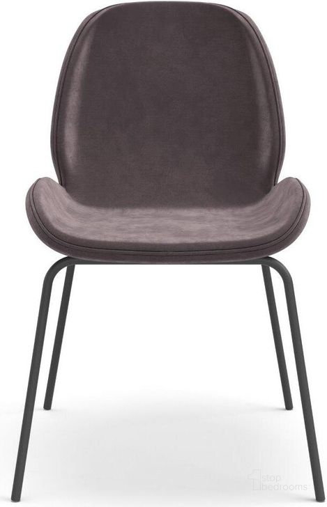 The appearance of Metro Dauphine Side Chair Set Of 2 In Black Legs And Gravel Upholstery designed by Urbia in the modern / contemporary interior design. This gravel piece of furniture  was selected by 1StopBedrooms from Metro Collection to add a touch of cosiness and style into your home. Sku: CPR-DAU-SC-FJ131-2CT. Product Type: Side Chair. Material: Iron. Image1