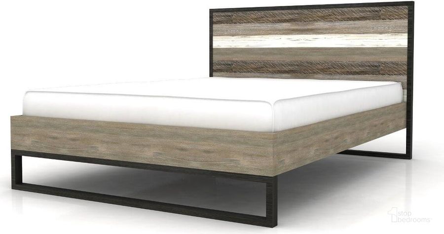 The appearance of Metro Havana King Bed designed by LH Imports in the industrial interior design. This white and brown piece of furniture  was selected by 1StopBedrooms from Metro Havana Collection to add a touch of cosiness and style into your home. Sku: MHB001KS. Bed Type: Platform Bed. Material: Wood. Product Type: Platform Bed. Bed Size: King. Image1