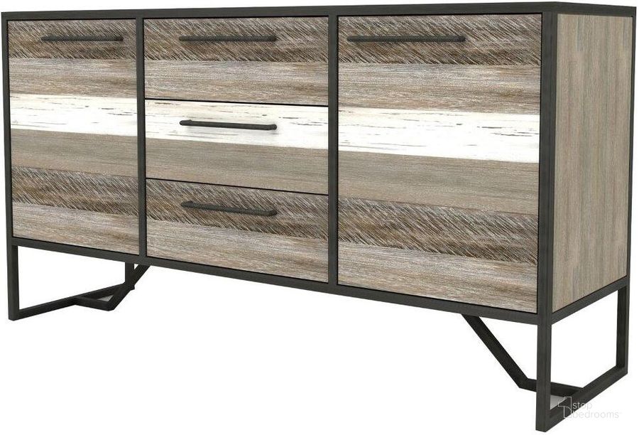 The appearance of Metro Havana Sideboard designed by LH Imports in the industrial interior design. This white and brown piece of furniture  was selected by 1StopBedrooms from Metro Havana Collection to add a touch of cosiness and style into your home. Sku: MHA003B. Product Type: Sideboard. Material: Iron. Image1