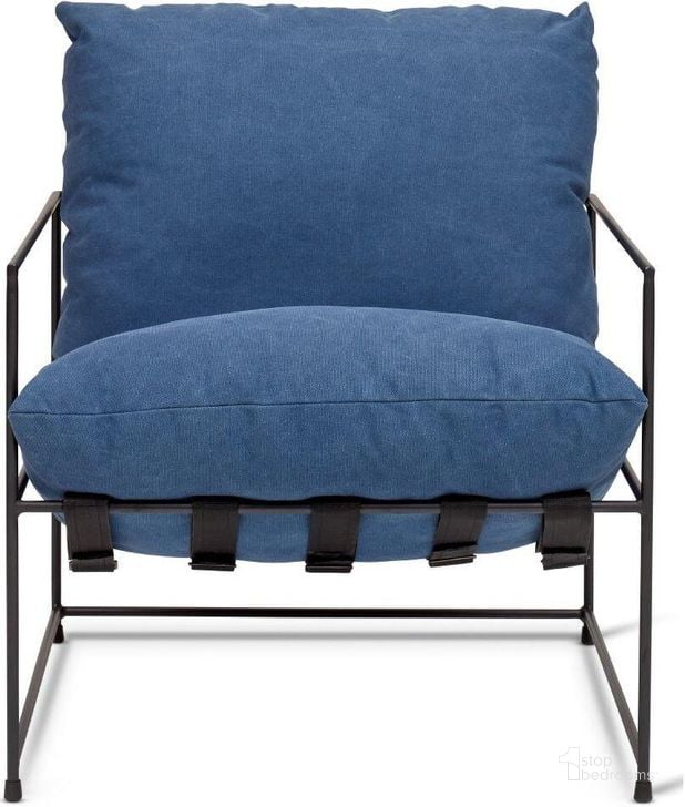 The appearance of Metro Trent Accent Chair In Washed Navy Upholstery designed by Urbia in the modern / contemporary interior design. This navy piece of furniture  was selected by 1StopBedrooms from Metro Collection to add a touch of cosiness and style into your home. Sku: CPR-TRENT-FC63. Product Type: Accent Chair. Material: Iron. Image1