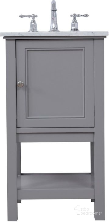 The appearance of Metropolis 19 Inch Single Bathroom Vanity Set In Grey designed by Elegant Lighting in the modern / contemporary interior design. This grey piece of furniture  was selected by 1StopBedrooms from Metropolis Collection to add a touch of cosiness and style into your home. Sku: VF27019GR. Material: Wood. Product Type: Bathroom Vanity. Image1