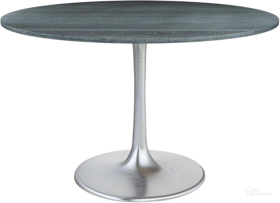 The appearance of Metropolis 48 Inch Dining Table In Black designed by Zuo Modern in the modern / contemporary interior design. This silver piece of furniture  was selected by 1StopBedrooms from Metropolis Collection to add a touch of cosiness and style into your home. Sku: 109445. Table Base Style: Pedestal. Table Top Shape: Round. Material: Marble. Product Type: Dining Table. Image1