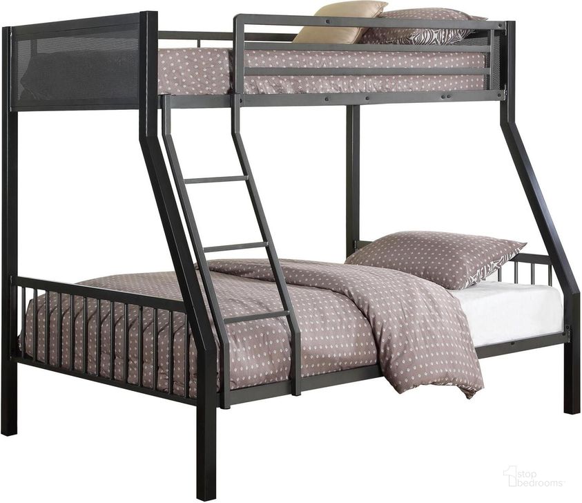 The appearance of Meyers Twin Over Full Bunk Bed designed by Coaster in the modern / contemporary interior design. This black piece of furniture  was selected by 1StopBedrooms from Meyers Collection to add a touch of cosiness and style into your home. Sku: 460391. Bed Type: Bunk Bed. Material: Metal. Product Type: Bunk Bed. Bed Size: Twin Over Full. Image1