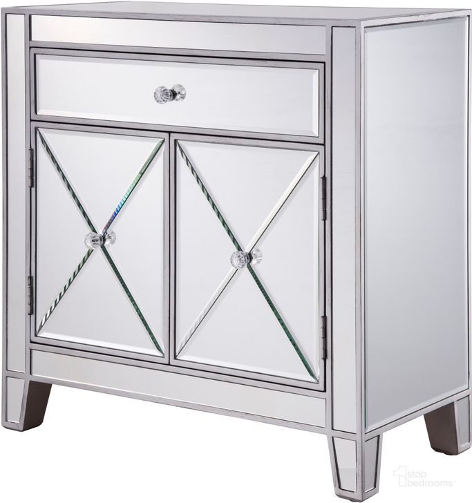 The appearance of Contempo 29" Silver Cabinet designed by Elegant Lighting in the glam interior design. This silver piece of furniture  was selected by 1StopBedrooms from Contempo Collection to add a touch of cosiness and style into your home. Sku: MF6-1034. Material: MDF. Product Type: Buffets, Sideboards and Server. Image1
