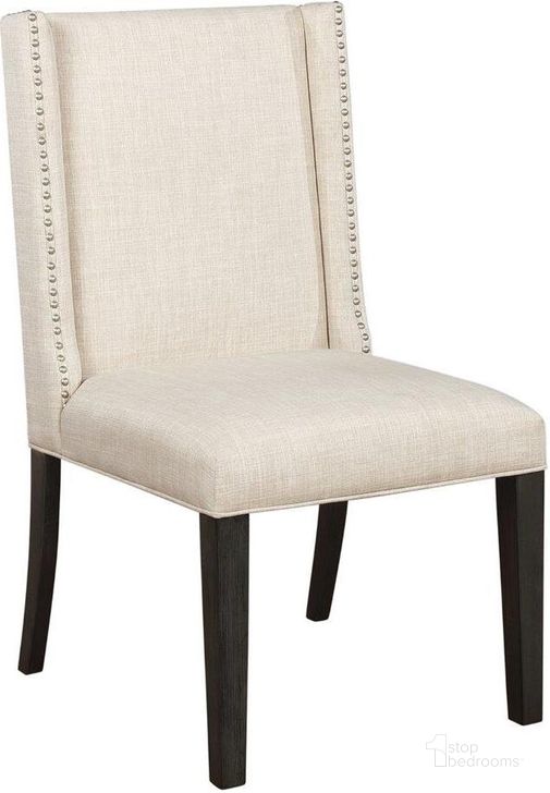 The appearance of Mia Linen Upholstered Wood Parsons Chair Set of 2 In Beige With Nailhead Trim designed by Best Master Furniture in the coastal interior design. This beige piece of furniture  was selected by 1StopBedrooms from Mia Collection to add a touch of cosiness and style into your home. Sku: MIABEC. Material: Wood. Product Type: Side Chair. Image1