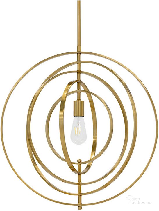 The appearance of Mia Pendant Light designed by Sunpan in the modern / contemporary interior design. This brass piece of furniture  was selected by 1StopBedrooms from Mia Collection to add a touch of cosiness and style into your home. Sku: 106787. Product Type: Pendant Lighting. Material: Iron. Image1