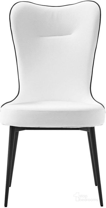 The appearance of Mickey White Leather Dining Chair Set Of 2 designed by Bellini Modern Living in the transitional interior design. This white piece of furniture  was selected by 1StopBedrooms from Mickey Collection to add a touch of cosiness and style into your home. Sku: MICKEY WHT. Product Type: Dining Chair.