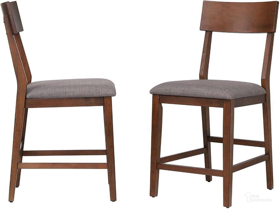 The appearance of Mid Century Bar Stool Set of 2 designed by Sunset Trading in the modern / contemporary interior design. This danish walnut piece of furniture  was selected by 1StopBedrooms from Mid Century Collection to add a touch of cosiness and style into your home. Sku: DLU-MC-B45-2. Material: Wood. Product Type: Barstool. Image1