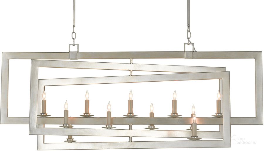 The appearance of Middleton Silver Rectangular Chandelier designed by Currey & Company in the modern / contemporary interior design. This silver piece of furniture  was selected by 1StopBedrooms from Middleton Collection to add a touch of cosiness and style into your home. Sku: 9000-0634. Product Type: Chandelier. Material: Iron. Image1