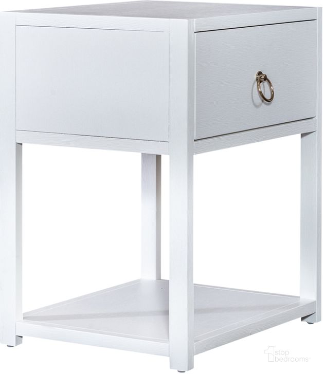 The appearance of Midnight 1 Drawer 1 Shelf Accent Table designed by Liberty in the transitional interior design. This white and black piece of furniture  was selected by 1StopBedrooms from Midnight Collection to add a touch of cosiness and style into your home. Sku: 2030WH-AT2126. Product Type: Accent Table. Material: MDF. Image1
