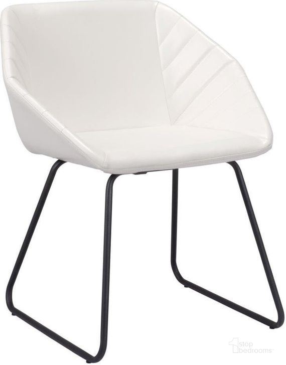 The appearance of Miguel Dining Chair White designed by Zuo Modern in the modern / contemporary interior design. This white and black piece of furniture  was selected by 1StopBedrooms from Miguel Collection to add a touch of cosiness and style into your home. Sku: 109233. Product Type: Dining Chair. Material: Plywood. Image1
