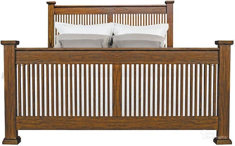 The appearance of Mission Hill Medium Harvest King Slat Panel Bed designed by A-America in the transitional interior design. This brown piece of furniture  was selected by 1StopBedrooms from Mission Hills Collection to add a touch of cosiness and style into your home. Sku: MIHHA514F;MIHHA514H;MIHHA514V. Bed Type: Panel Bed. Material: Wood. Product Type: Panel Bed. Bed Size: King. Image1