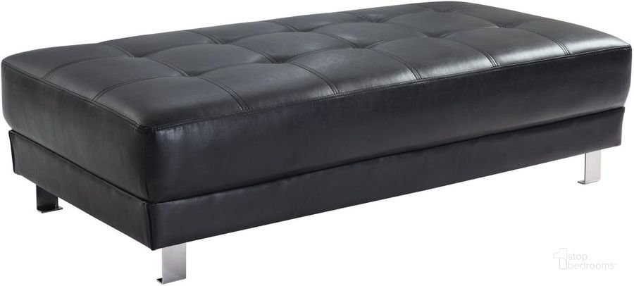 The appearance of Milan Ottoman G448 (Black) designed by Glory in the modern / contemporary interior design. This glossy black piece of furniture  was selected by 1StopBedrooms from Milan Collection to add a touch of cosiness and style into your home. Sku: G448-O-Milan Ottoman. Material: Faux Leather. Product Type: Ottoman. Image1