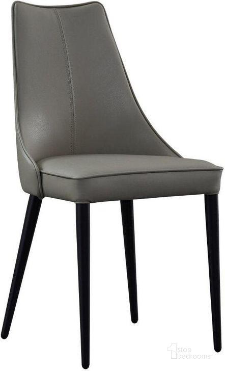 The appearance of Milano Leather Dining Chair Set of 2 In Light Grey designed by J&M in the modern / contemporary interior design. This light grey piece of furniture  was selected by 1StopBedrooms from Milano Collection to add a touch of cosiness and style into your home. Sku: 18991-LG. Product Type: Dining Chair. Image1