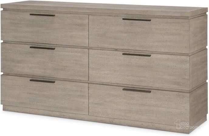 The appearance of Milano Sandstone 6 Drawer Dresser By Rachael Ray designed by Legacy Classic in the transitional interior design. This beige piece of furniture  was selected by 1StopBedrooms from Milano Collection to add a touch of cosiness and style into your home. Sku: 9660-1200. Product Type: Dresser. Material: Rubberwood.