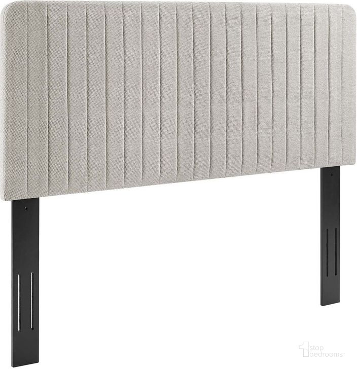 The appearance of Milenna Channel Tufted Upholstered Fabric Full/Queen Headboard In Camel designed by Modway in the  interior design. This camel piece of furniture  was selected by 1StopBedrooms from Milenna Collection to add a touch of cosiness and style into your home. Sku: MOD-6340-OAT. Product Type: Headboard. Material: MDF. Image1