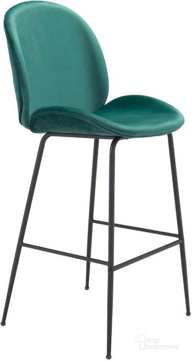 The appearance of Miles Bar Chair Green designed by Zuo Modern in the modern / contemporary interior design. This green piece of furniture  was selected by 1StopBedrooms from Miles Collection to add a touch of cosiness and style into your home. Sku: 101750. Material: Steel. Product Type: Bar Chair. Image1
