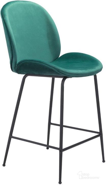 The appearance of Miles Counter Chair Green designed by Zuo Modern in the modern / contemporary interior design. This green piece of furniture  was selected by 1StopBedrooms from Miles Collection to add a touch of cosiness and style into your home. Sku: 101751. Material: Steel. Product Type: Counter Height Chair. Image1