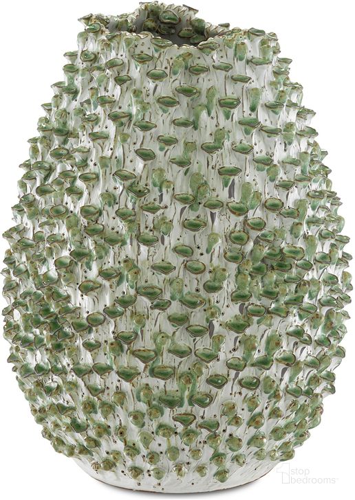 The appearance of Milione Medium Green Vase In White designed by Currey & Company in the modern / contemporary interior design. This white piece of furniture  was selected by 1StopBedrooms from Milione Collection to add a touch of cosiness and style into your home. Sku: 1200-0302. Material: Ceramic. Product Type: Vase. Image1