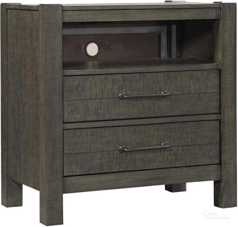 The appearance of Mill Creek 2 Drawer Nightstand In Dark Brown designed by Aspenhome in the rustic / southwestern interior design. This dark brown piece of furniture  was selected by 1StopBedrooms from Mill Creek Collection to add a touch of cosiness and style into your home. Sku: I227-450. Material: Wood. Product Type: Nightstand. Image1