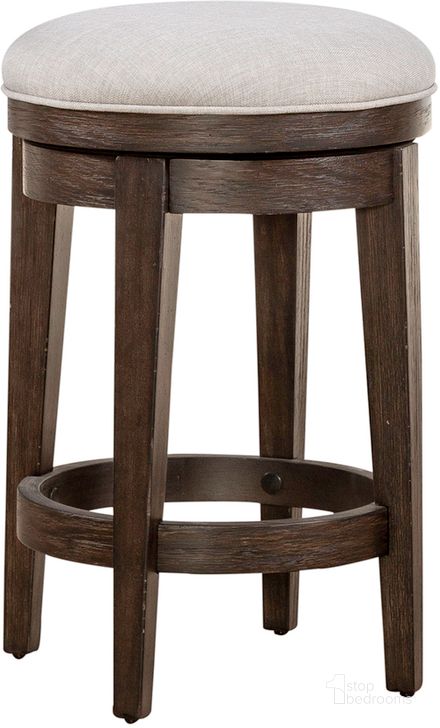 The appearance of Mill Creek Console Swivel Stool In Dark Brown designed by Liberty in the transitional interior design. This dark brown piece of furniture  was selected by 1StopBedrooms from Mill Creek Collection to add a touch of cosiness and style into your home. Sku: 792-OT9003. Product Type: Stool. Material: Rubberwood. Image1