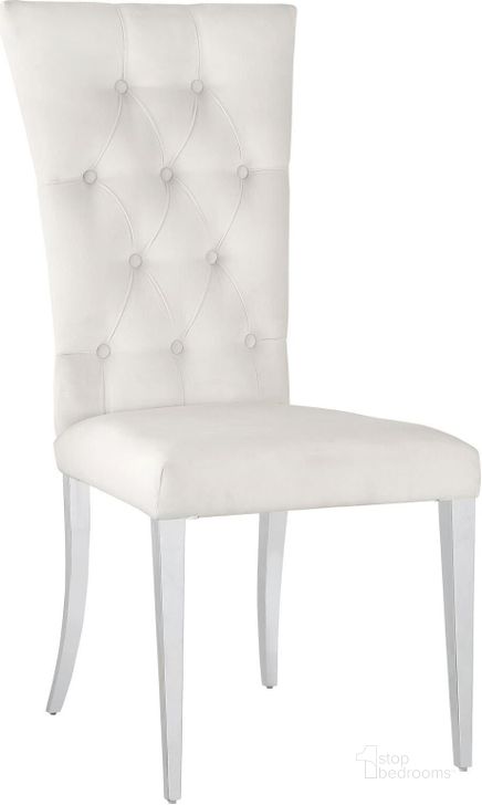 The appearance of Millcroft White Side Chair Set of 2 designed by Boho House in the modern / contemporary interior design. This white piece of furniture  was selected by 1StopBedrooms from Millcroft Collection to add a touch of cosiness and style into your home. Sku: 111102. Product Type: Side Chair. Material: Stainless Steel. Image1