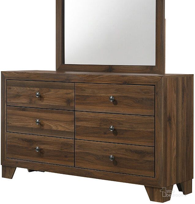 The appearance of Millie Dresser (Brown Cherry) designed by Crown Mark in the modern / contemporary interior design. This brown cherry piece of furniture  was selected by 1StopBedrooms from Millie Collection to add a touch of cosiness and style into your home. Sku: B9250-1. Product Type: Dresser. Image1
