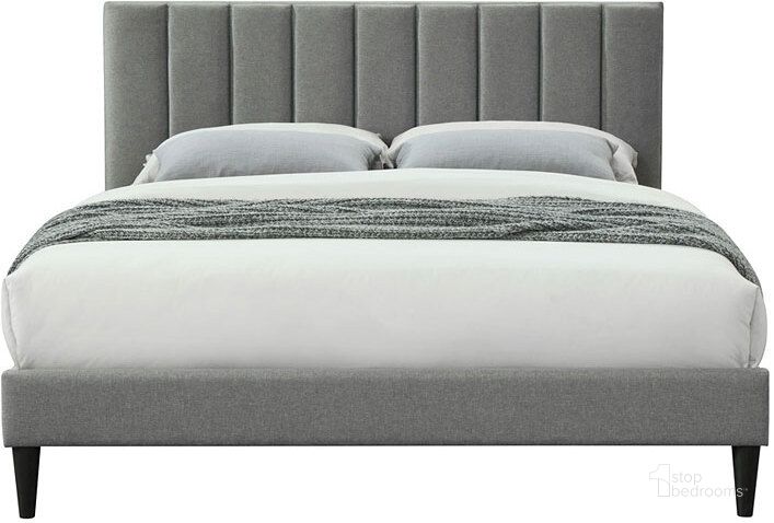 The appearance of Millie Upholstered Bed (Queen) designed by Bernards in the modern / contemporary interior design. This gray piece of furniture  was selected by 1StopBedrooms from Millie Collection to add a touch of cosiness and style into your home. Sku: 1134-105. Bed Type: Platform Bed. Material: Polyester. Product Type: Platform Bed. Bed Size: Queen. Image1