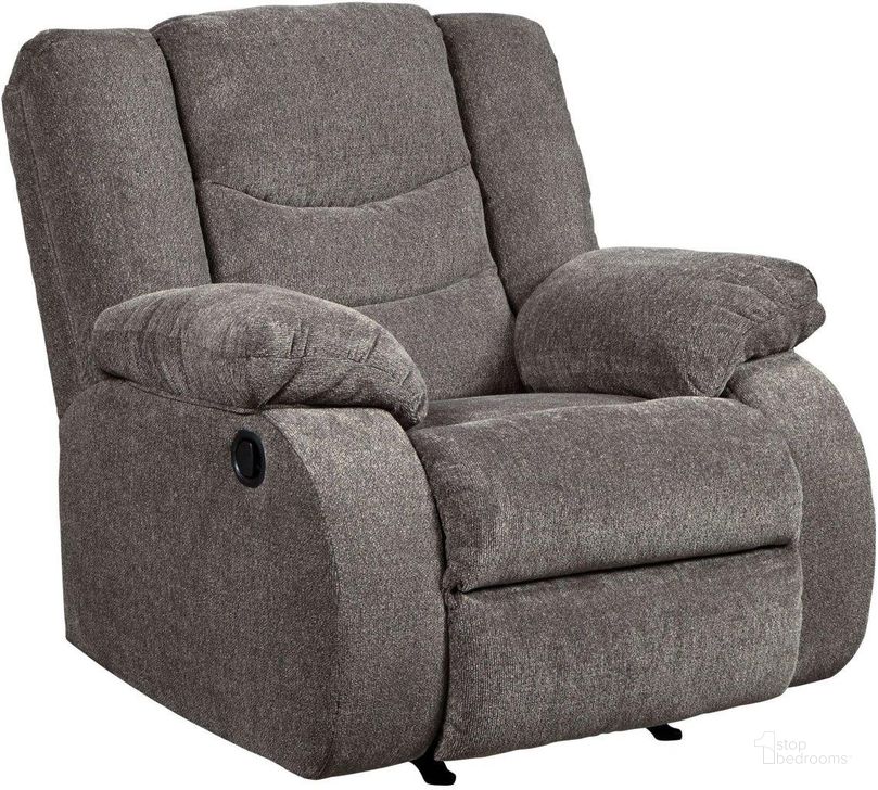 The appearance of Millstream Gray Recliner and Rocker designed by Artisan Elegance in the modern / contemporary interior design. This gray piece of furniture  was selected by 1StopBedrooms from Millstream Collection to add a touch of cosiness and style into your home. Sku: 9860625. Material: Fabric. Product Type: Rocker Recliner. Image1