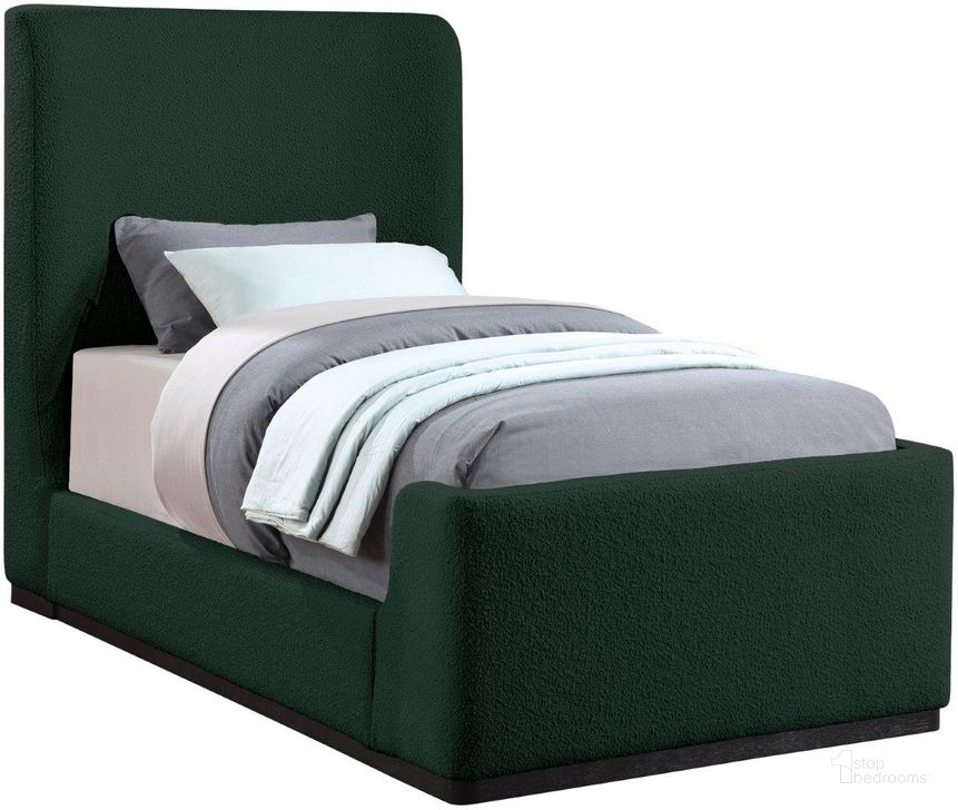 The appearance of Millview Green Twin Bed designed by Furnique in the modern / contemporary interior design. This green piece of furniture  was selected by 1StopBedrooms from Millview Collection to add a touch of cosiness and style into your home. Sku: OliverGreen-T-1;OliverGreen-T-2;OliverGreen-T-3. Product Type: Bed. Bed Size: Twin. Material: Rubberwood. Image1