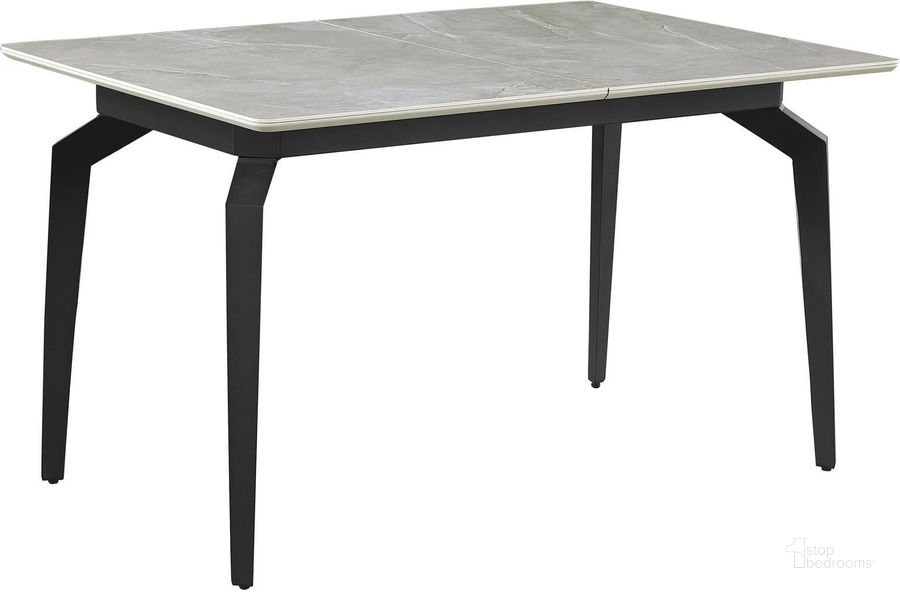 The appearance of Mina Rectangular Dining Table In Grey Ceramic and Sandy Black designed by Coaster in the modern / contemporary interior design. This grey ceramic/sandy black piece of furniture  was selected by 1StopBedrooms from Mina Collection to add a touch of cosiness and style into your home. Sku: 193831B1;193831B2. Material: Metal. Product Type: Dining Table. Image1