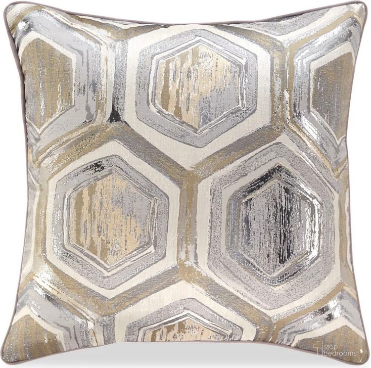 The appearance of Miner's Ridge Metallic Pillow and Throw Set of 4 designed by Artisan Elegance in the modern / contemporary interior design. This metallic piece of furniture  was selected by 1StopBedrooms from Miner's Ridge Collection to add a touch of cosiness and style into your home. Sku: A1000480. Material: Fabric. Product Type: Accent Pillow. Image1