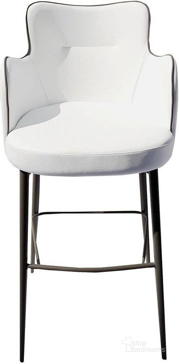 The appearance of Minnie White Leather Bar Stool designed by Bellini Modern Living in the transitional interior design. This white piece of furniture  was selected by 1StopBedrooms from Minnie Collection to add a touch of cosiness and style into your home. Sku: Minnie BS WHT. Product Type: Barstool.