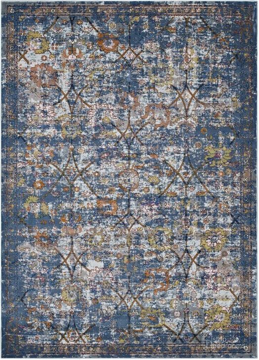The appearance of Minu Distressed Floral Lattice 8X10 Area Rug In Blue designed by Modway in the modern / contemporary interior design. This blue piece of furniture  was selected by 1StopBedrooms from Minu Collection to add a touch of cosiness and style into your home. Sku: R-1091C-810. Material: Polypropylene. Product Type: Area Rugs. Image1