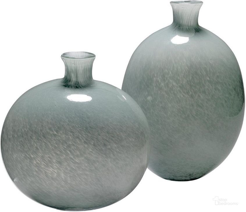 The appearance of Minx Decorative Vases (Set of 2) designed by Jamie Young Company in the modern / contemporary interior design. This grey piece of furniture  was selected by 1StopBedrooms from Minx Collection to add a touch of cosiness and style into your home. Sku: 7MINX-VAGR. Material: Glass. Product Type: Vase. Image1