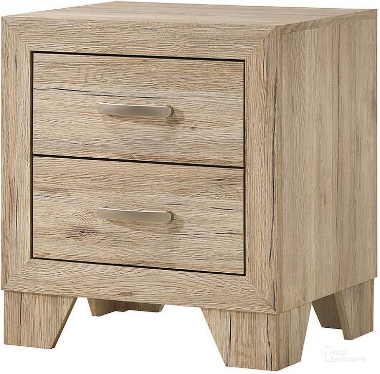 The appearance of Miquell Nightstand designed by ACME in the transitional interior design. This rustic piece of furniture  was selected by 1StopBedrooms from Miquell Collection to add a touch of cosiness and style into your home. Sku: 28043. Material: Wood. Product Type: Nightstand. Image1