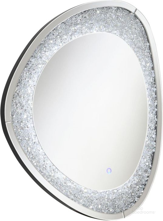The appearance of Mirage Acrylic Crystals Inlay Wall Mirror With Led Lights designed by Coaster in the modern / contemporary interior design. This mirror piece of furniture  was selected by 1StopBedrooms from Mirage Collection to add a touch of cosiness and style into your home. Sku: 961504. Material: MDF. Product Type: Wall Mirror. Image1