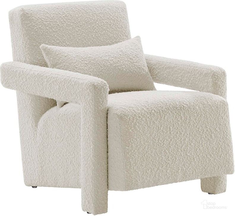 The appearance of Mirage Boucle Upholstered Armchair In Ivory designed by Modway in the modern / contemporary interior design. This ivory piece of furniture  was selected by 1StopBedrooms from Mirage Collection to add a touch of cosiness and style into your home. Sku: EEI-6475-IVO. Product Type: Living Room Chair. Material: Plywood. Image1