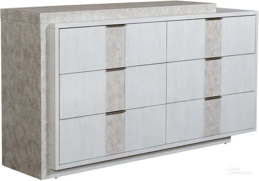 The appearance of Mirage Drawer Dresser designed by Liberty in the modern / contemporary interior design. This white piece of furniture  was selected by 1StopBedrooms from Mirage Collection to add a touch of cosiness and style into your home. Sku: 946-BR31. Product Type: Dresser. Material: Rubberwood. Image1