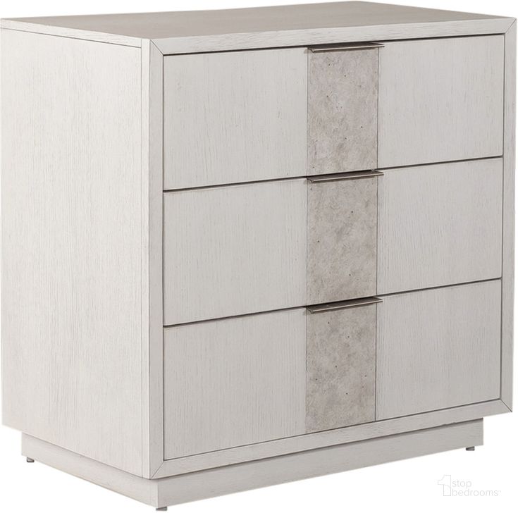 The appearance of Mirage Nightstand designed by Liberty in the modern / contemporary interior design. This white piece of furniture  was selected by 1StopBedrooms from Mirage Collection to add a touch of cosiness and style into your home. Sku: 946-BR61. Product Type: Nightstand. Material: Rubberwood. Image1