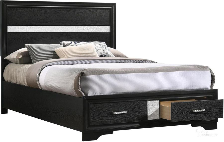 The appearance of Miranda Black Full Panel Storage Bed designed by Coaster in the transitional interior design. This black piece of furniture  was selected by 1StopBedrooms from Miranda Collection to add a touch of cosiness and style into your home. Sku: 206361FB1;206361FB2;206361FB3. Bed Type: Storage Bed. Material: Wood. Product Type: Storage Bed. Bed Size: Full. Image1
